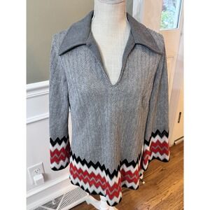 Johns Girl True VINTAGE 1970's knit polyester shirt‎  Inc retro